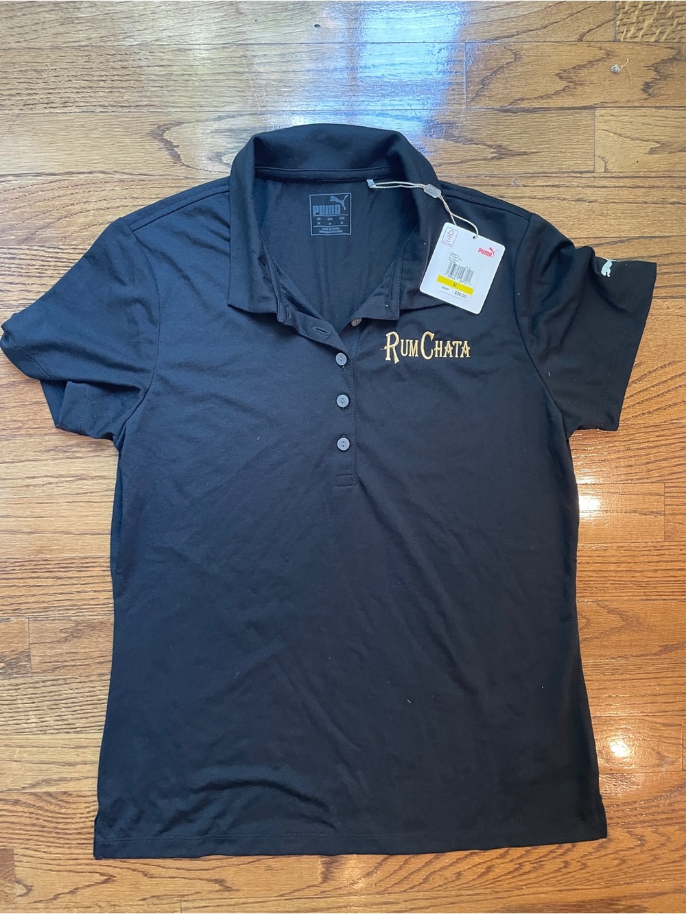 PUMA Women’s Black RumChata Medium Polo Shirt NWT